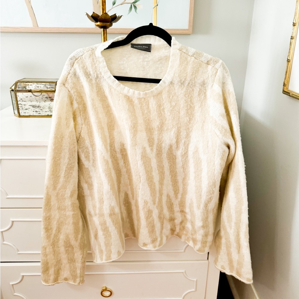 WOODEN SHIPS TIGER SWEATER CREAM ONE SIZE FITS ALL